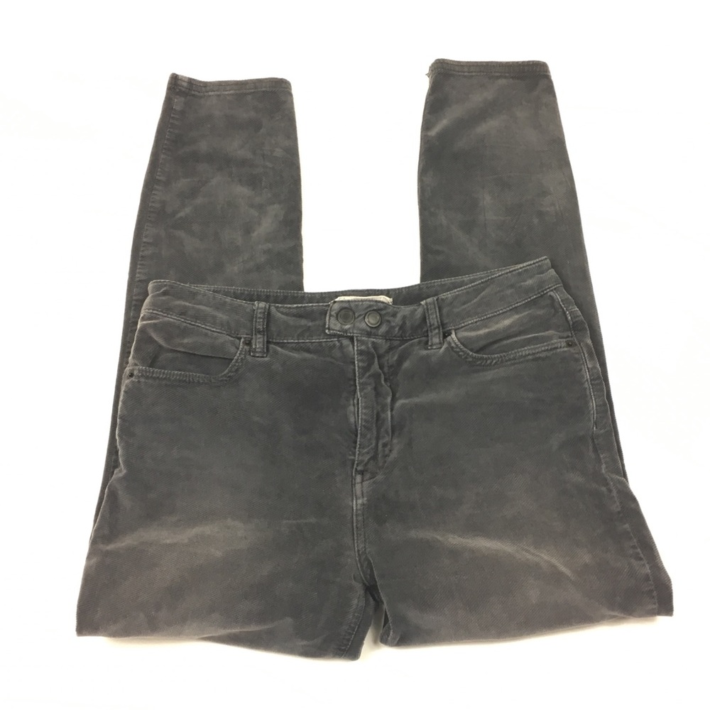 Free People Gray Corduroy High Rise Skinny Pants